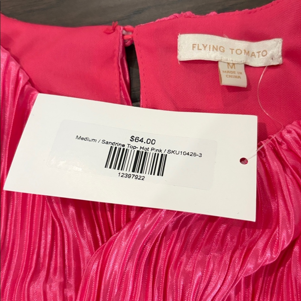 New With Tags Avara Hot Pink Flying Tomato Top Sz M - Picture 9 of 11